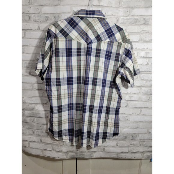Vintage Wrangler Pearl Snap Cowboy Cut Regular Fit X-Large Tails 17 Single Needl - Picture 9 of 9